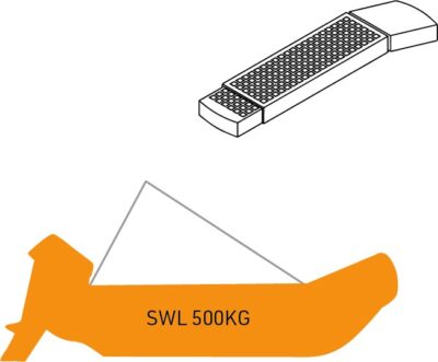 Rotating Passerelle/Single Point Lift for Tenders with Outboard Engines - SWL 500kg